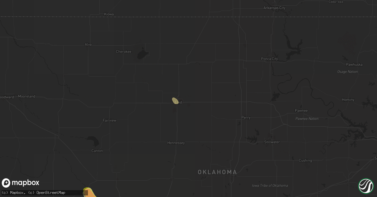 Hail map in Enid, OK on June 14, 2025