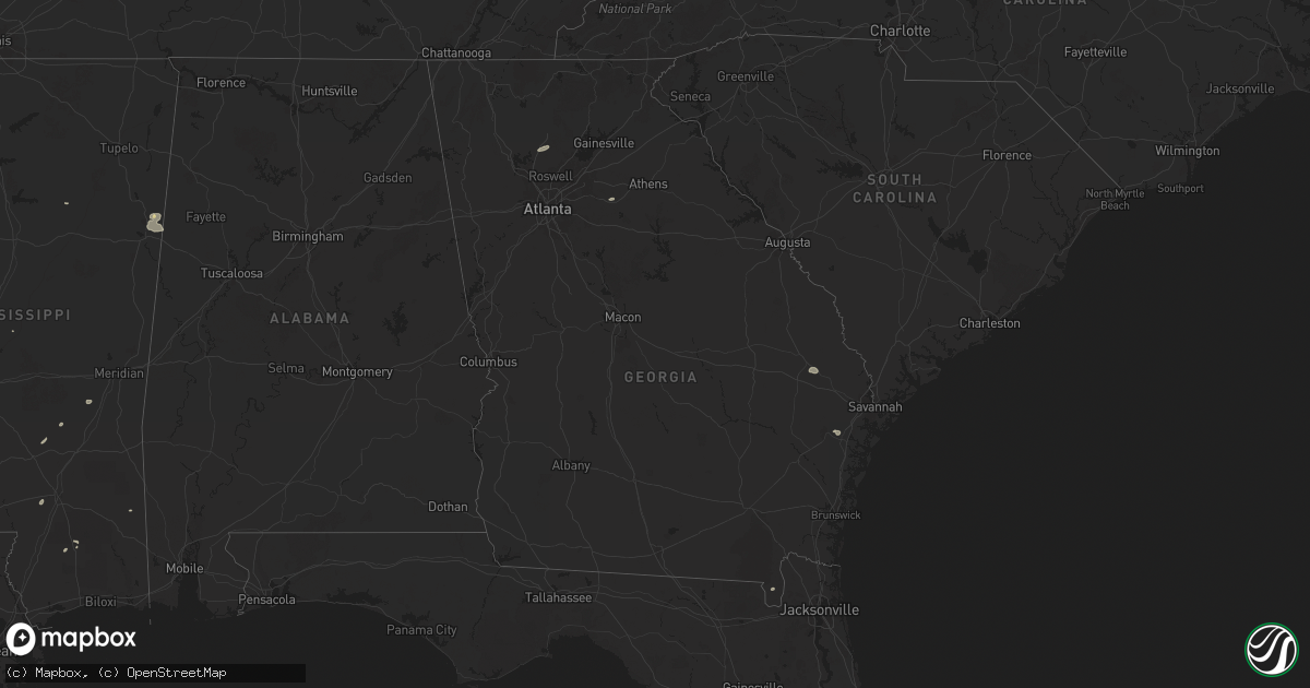 Hail map in Georgia on June 14, 2025