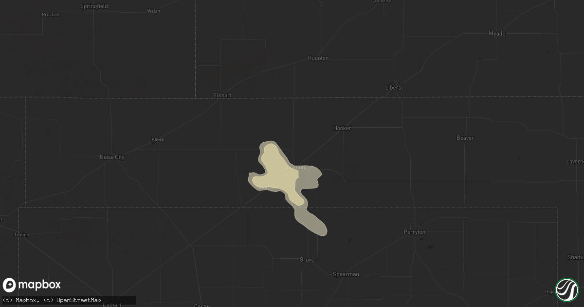 Hail map in Guymon, OK on June 14, 2025