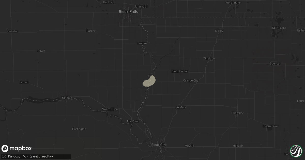 Hail map in Hawarden, IA on June 14, 2025