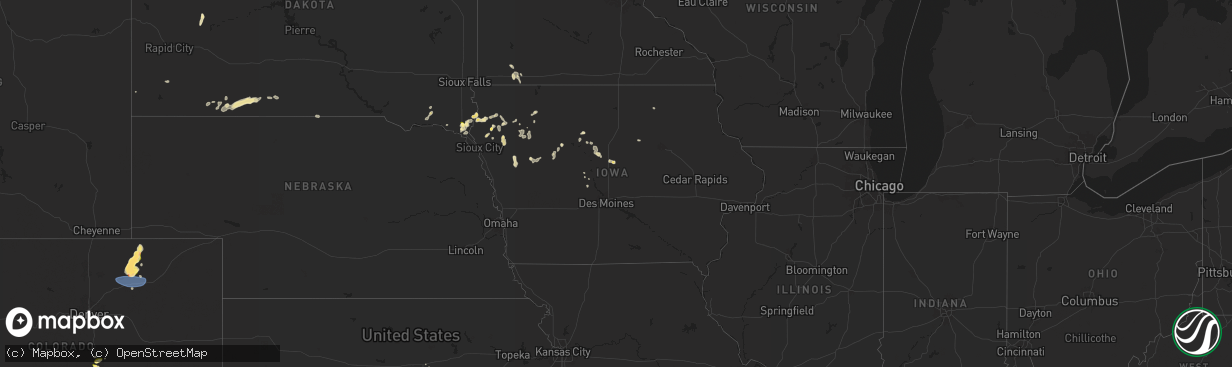 Hail map in Iowa on June 14, 2025