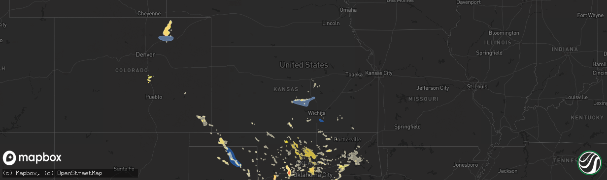 Hail map in Kansas on June 14, 2025
