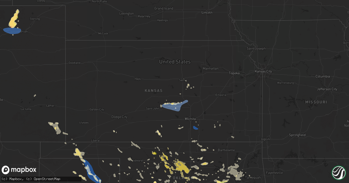 Hail map in Kansas on June 14, 2025