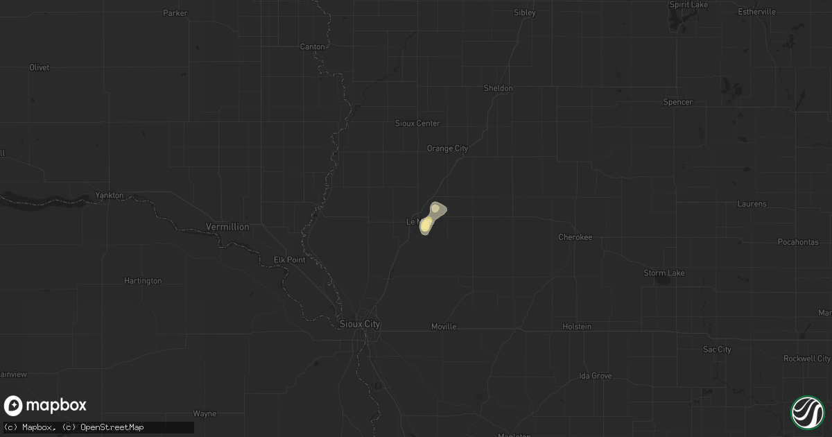 Hail map in Le Mars, IA on June 14, 2025