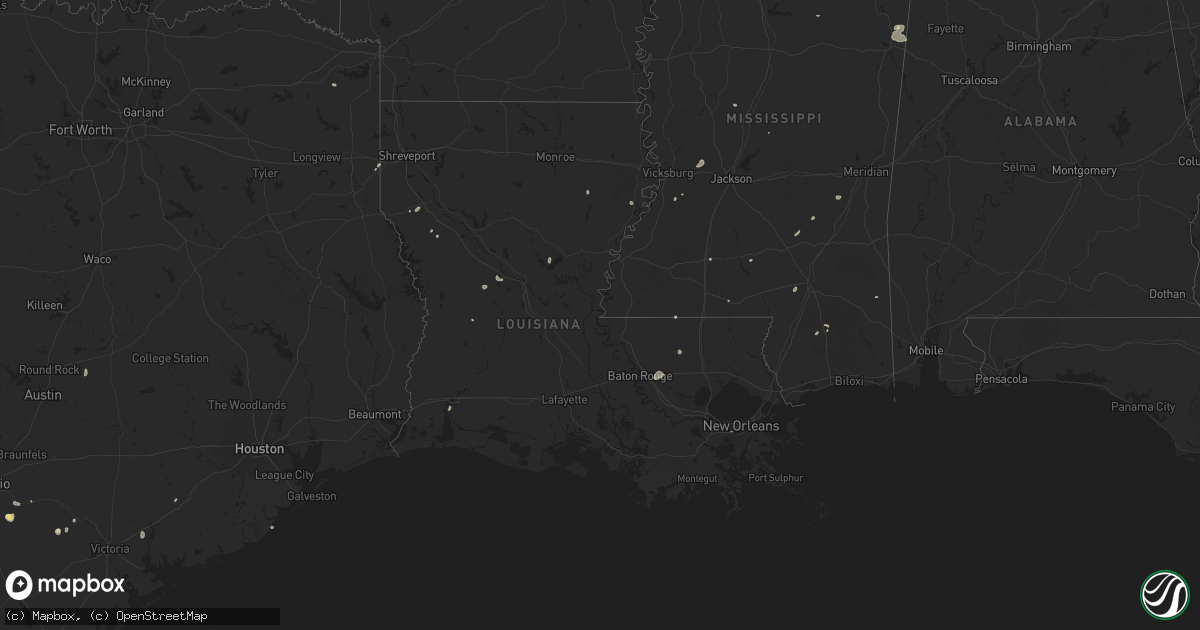 Hail map in Louisiana on June 14, 2025