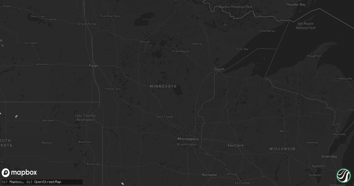 Hail map in Minnesota on June 14, 2025