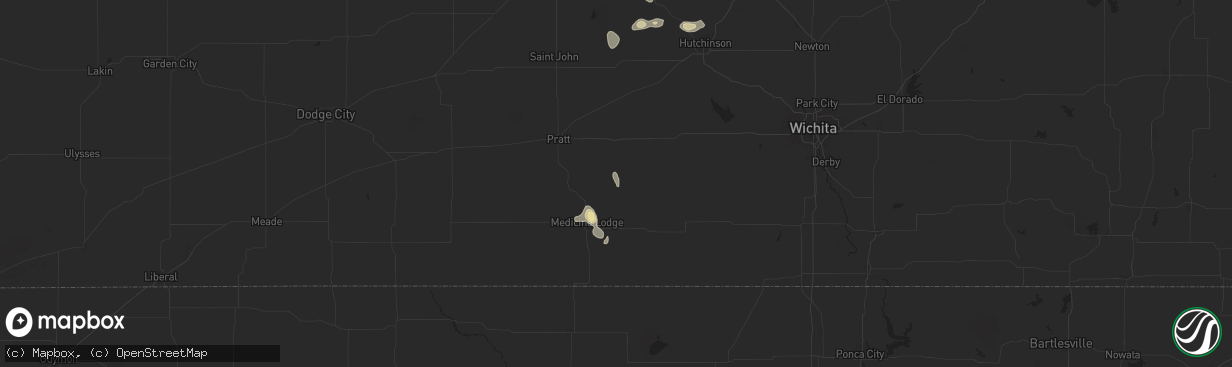 Hail map in Nashville, KS on June 14, 2025