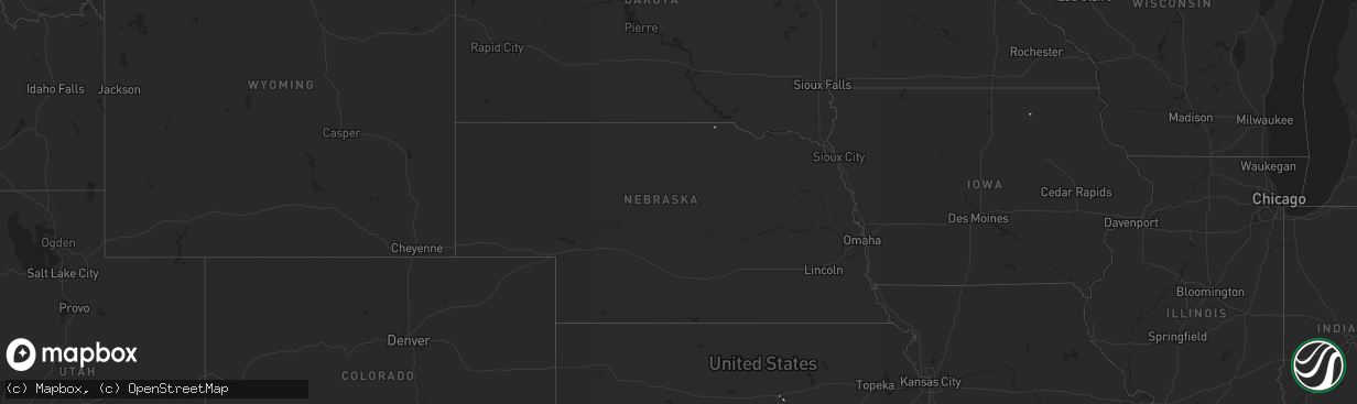 Hail map in Nebraska on June 14, 2025