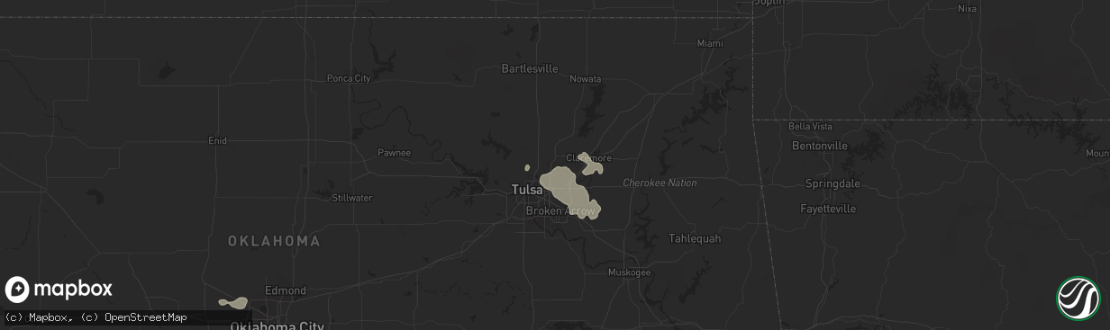 Hail map in Owasso, OK on June 14, 2025