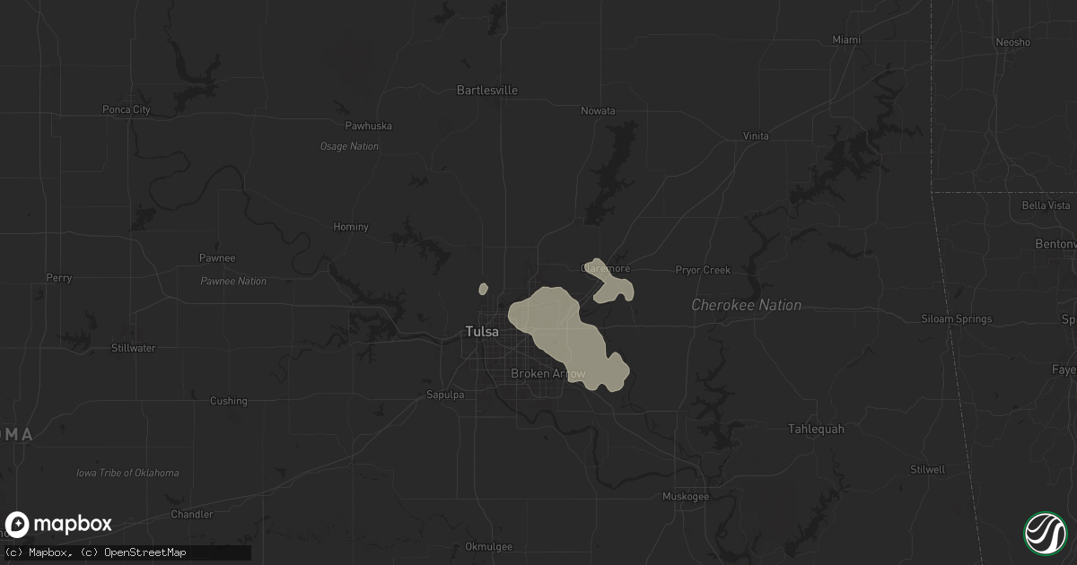 Hail map in Owasso, OK on June 14, 2025