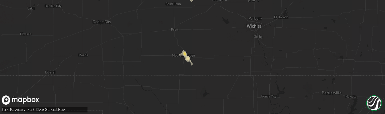 Hail map in Sharon, KS on June 14, 2025
