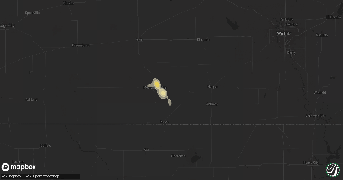 Hail map in Sharon, KS on June 14, 2025