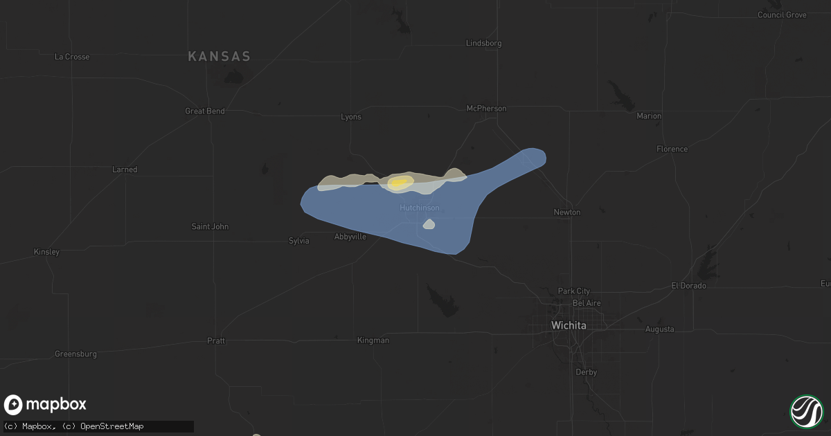Hail map in South Hutchinson, KS on June 14, 2025