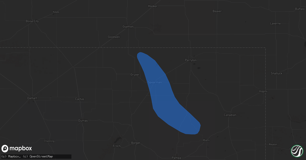 Hail map in Spearman, TX on June 14, 2025
