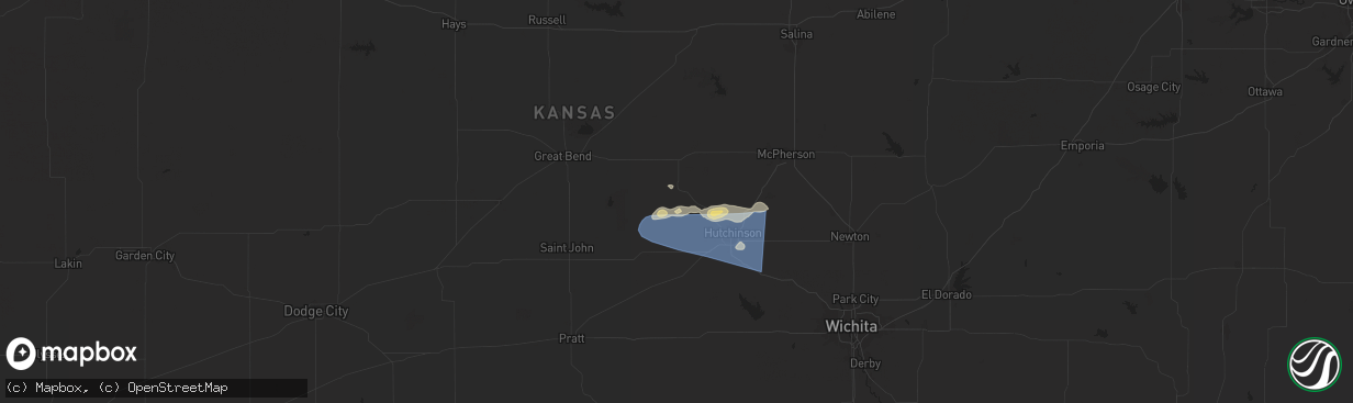 Hail map in Sterling, KS on June 14, 2025