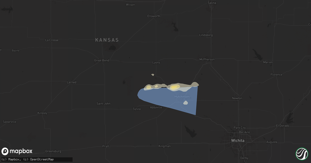 Hail map in Sterling, KS on June 14, 2025
