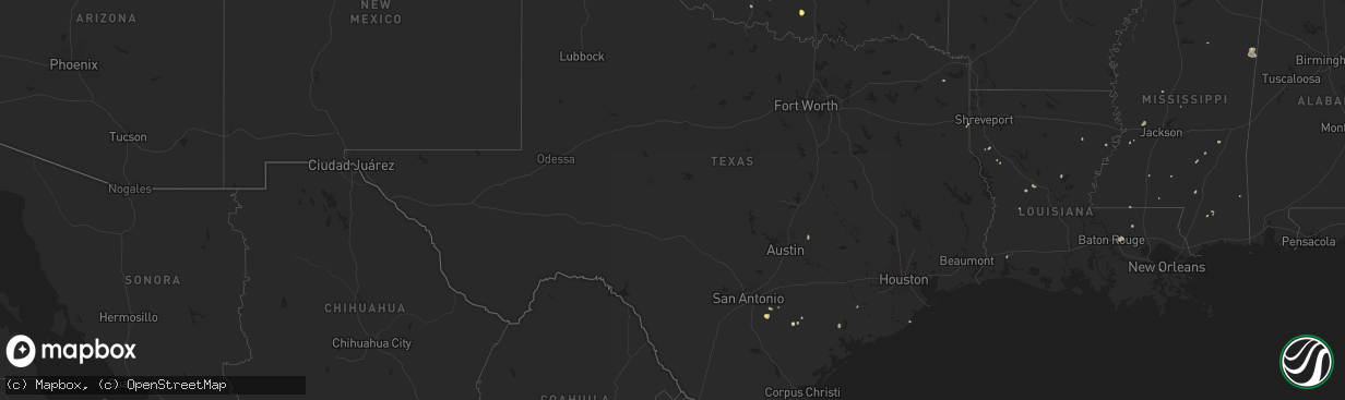 Hail map in Texas on June 14, 2025