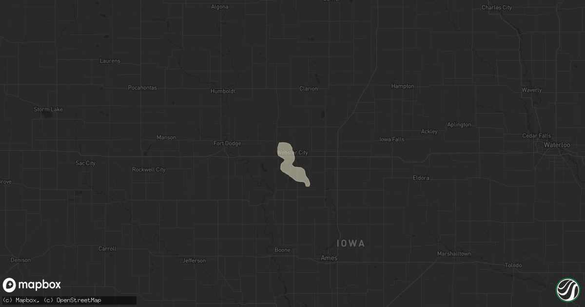 Hail map in Webster City, IA on June 14, 2025