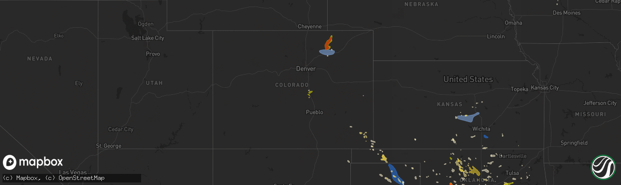 Hail map on June 14, 2025
