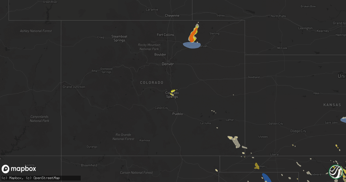 Hail map on June 14, 2025