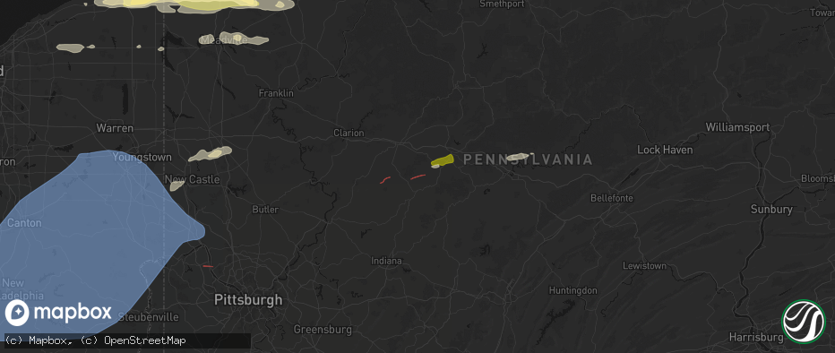 Hail map in Anita, PA on June 14, 2026