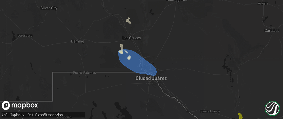 Hail map in Anthony, TX on June 14, 2026