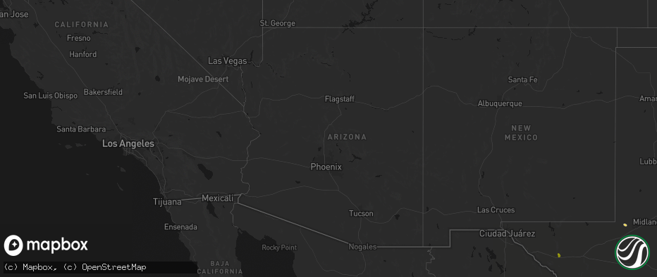 Hail map in Arizona on June 14, 2026