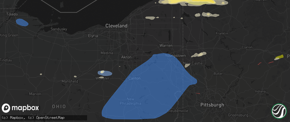 Hail map in Atwater, OH on June 14, 2026