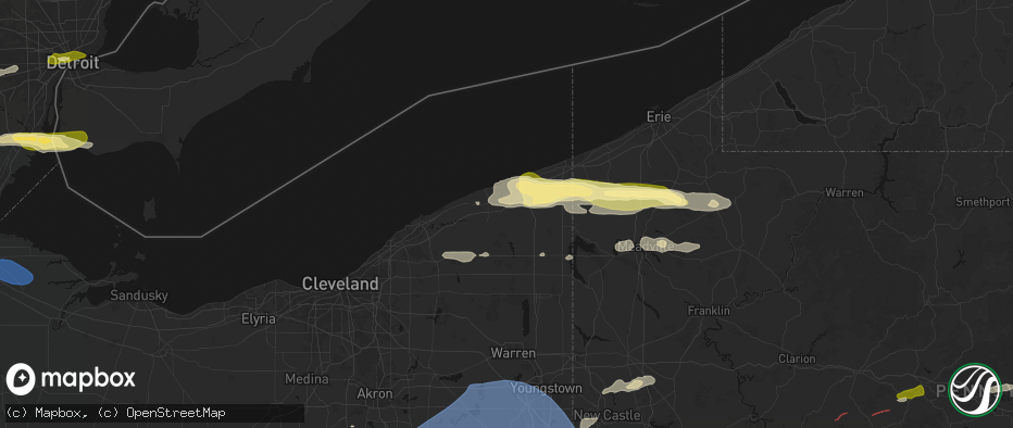 Hail map in Austinburg, OH on June 14, 2026