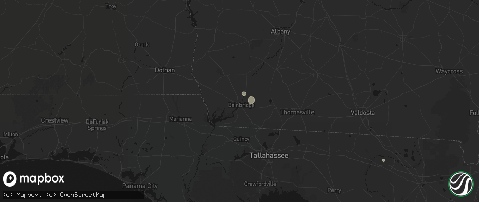 Hail map in Bainbridge, GA on June 14, 2026