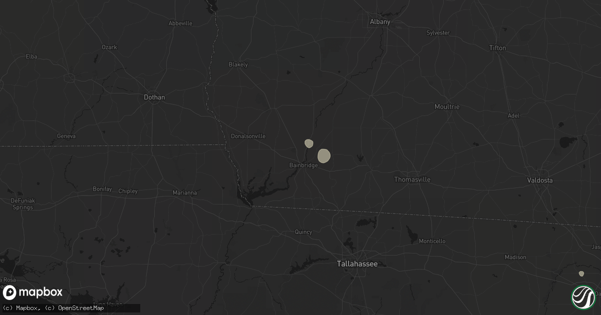 Hail map in Bainbridge, GA on June 14, 2026