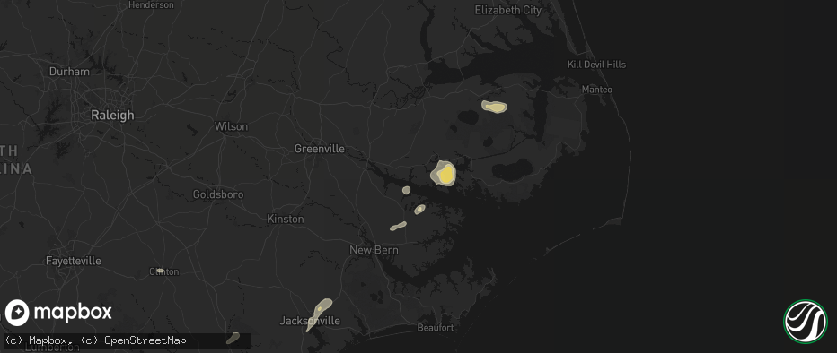 Hail map in Bath, NC on June 14, 2026