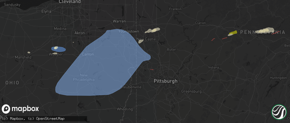 Hail map in Beaver, PA on June 14, 2026
