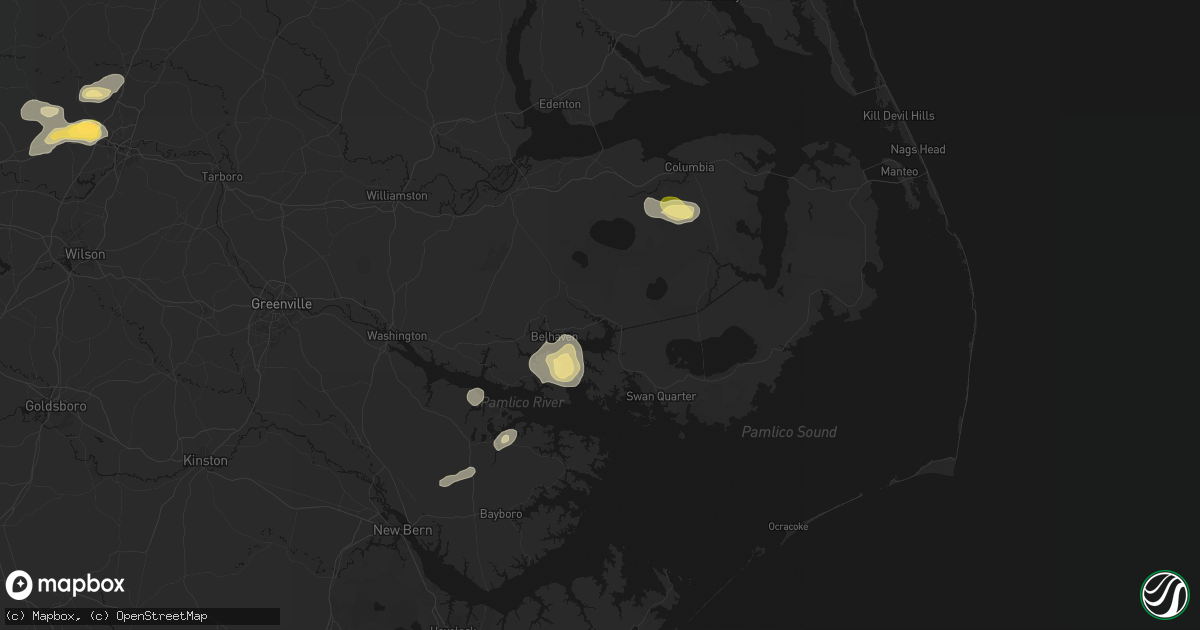 Hail map in Belhaven, NC on June 14, 2026