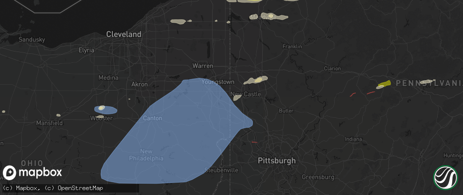 Hail map in Bessemer, PA on June 14, 2026