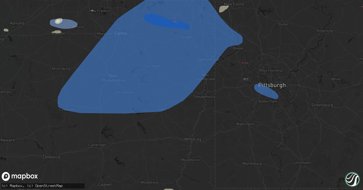 Hail map in Bloomingdale, OH on June 14, 2026