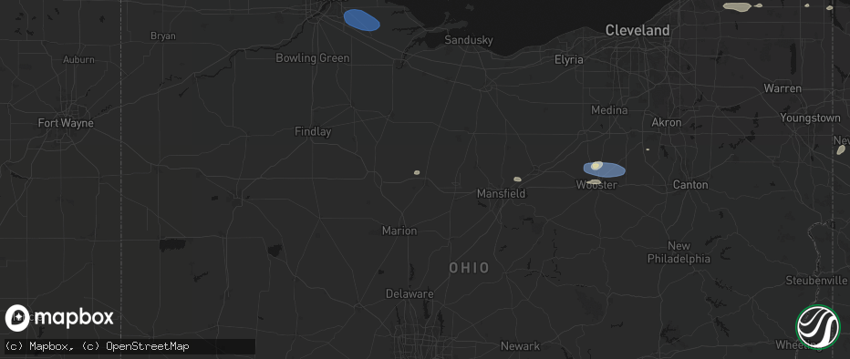 Hail map in Bucyrus, OH on June 14, 2026