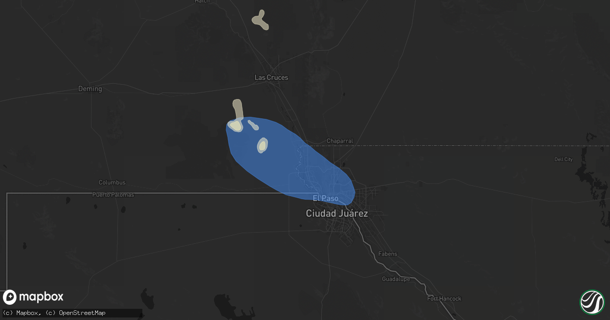 Hail map in Canutillo, TX on June 14, 2026