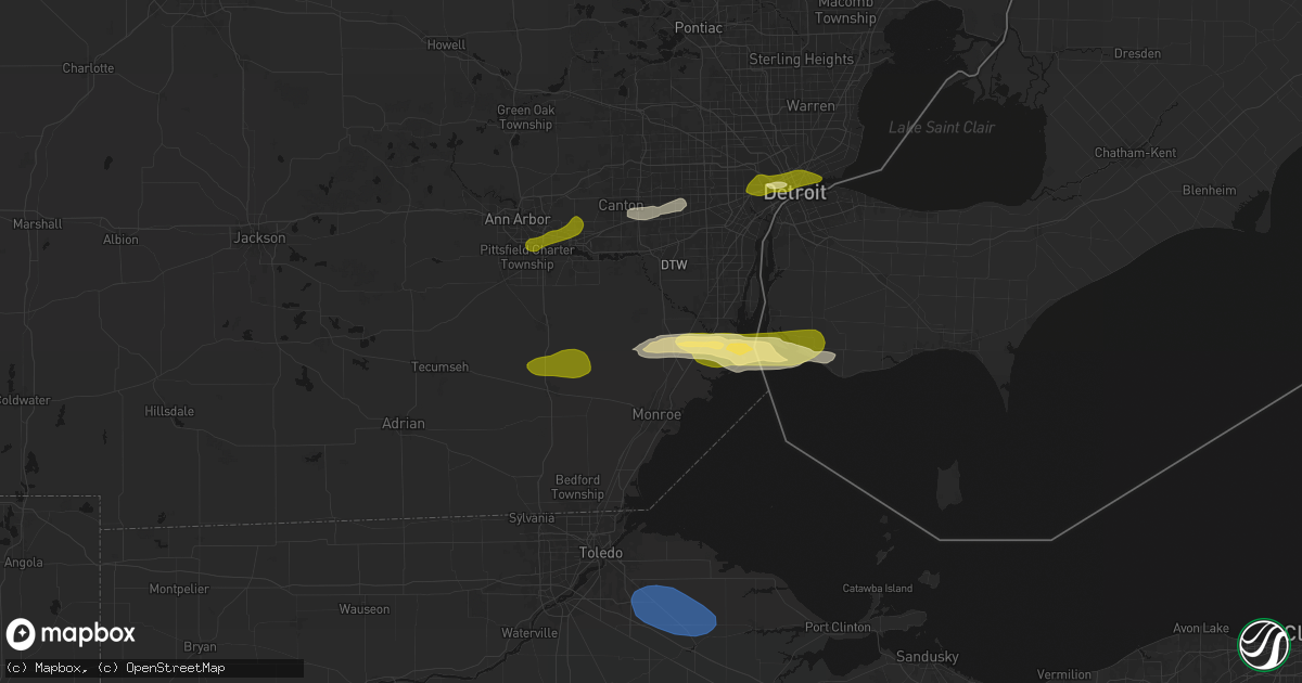 Hail map in Carleton, MI on June 14, 2026