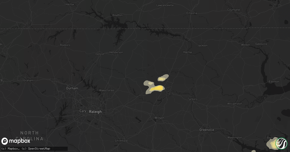 Hail map in Castalia, NC on June 14, 2026