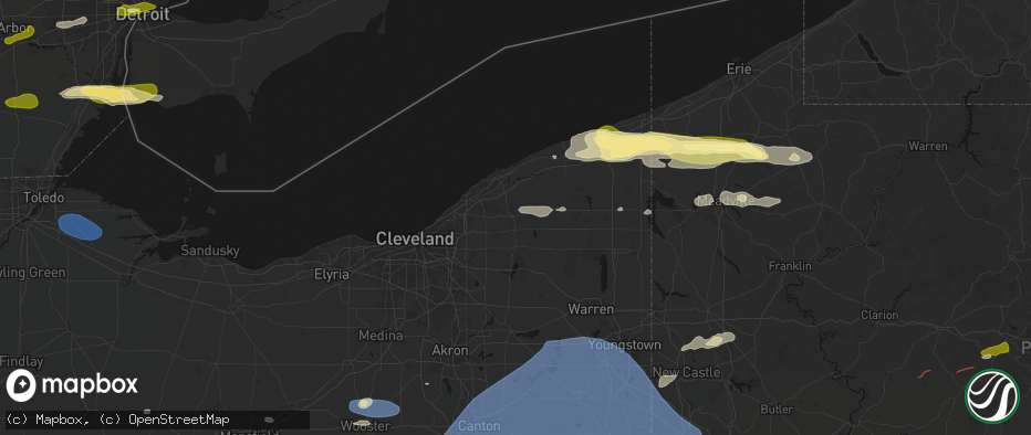 Hail map in Chardon, OH on June 14, 2026