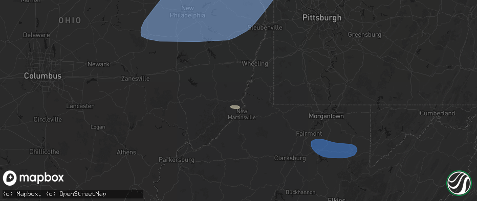 Hail map in Clarington, OH on June 14, 2026