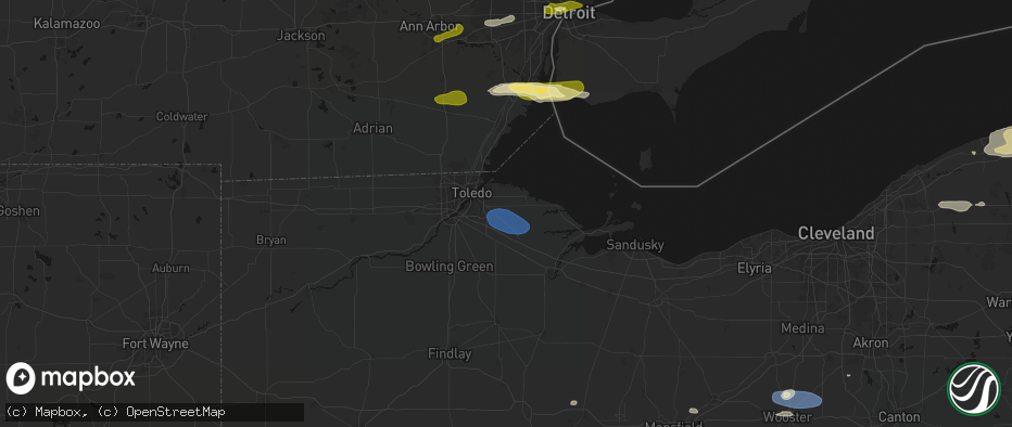 Hail map in Clay Center, OH on June 14, 2026