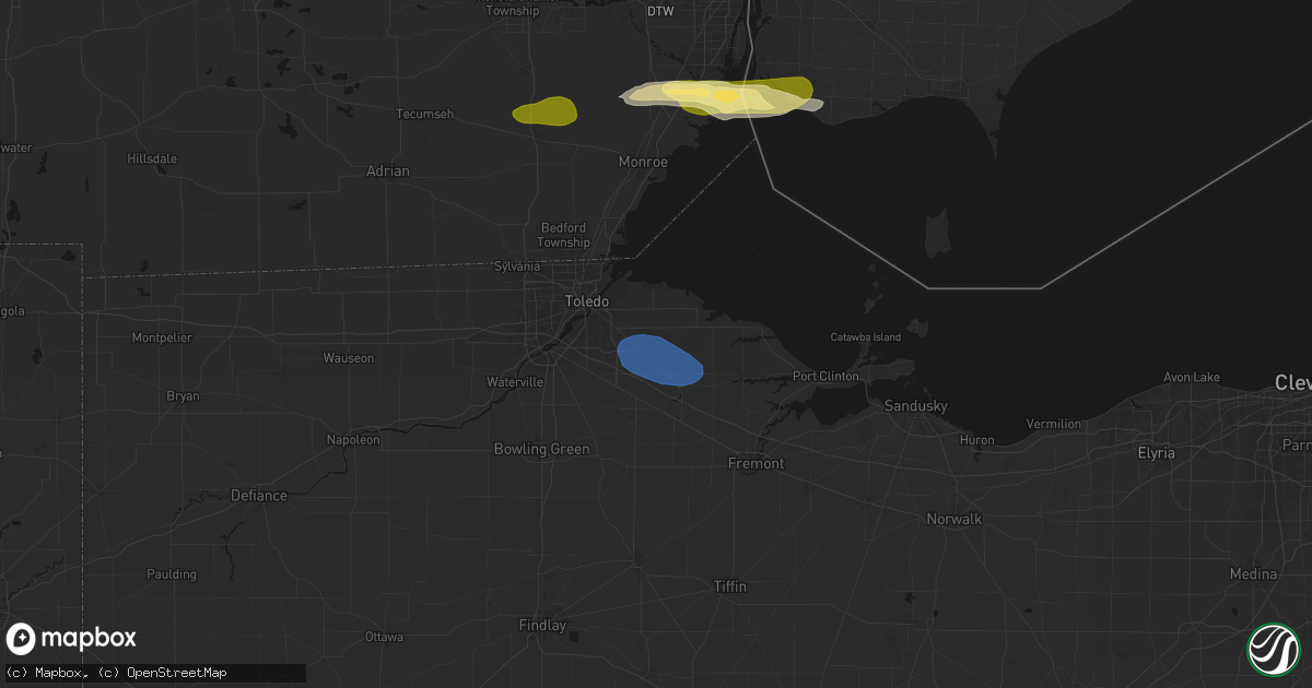 Hail map in Clay Center, OH on June 14, 2026