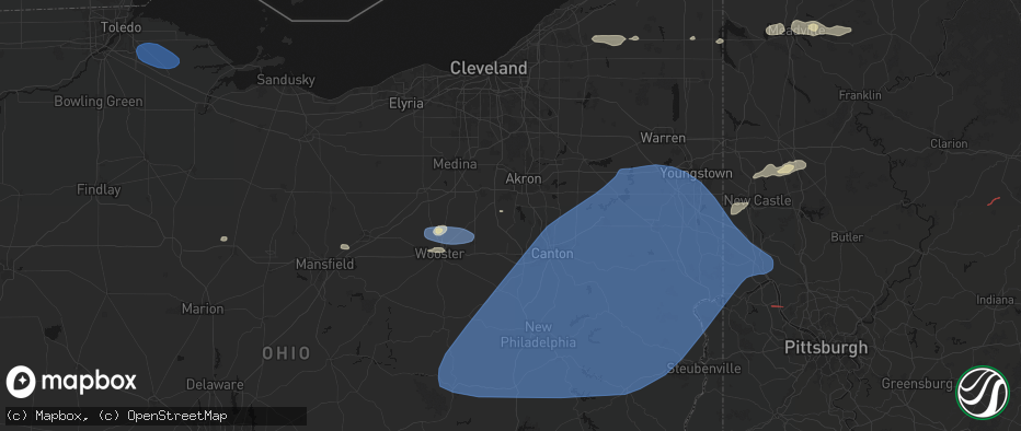 Hail map in Clinton, OH on June 14, 2026