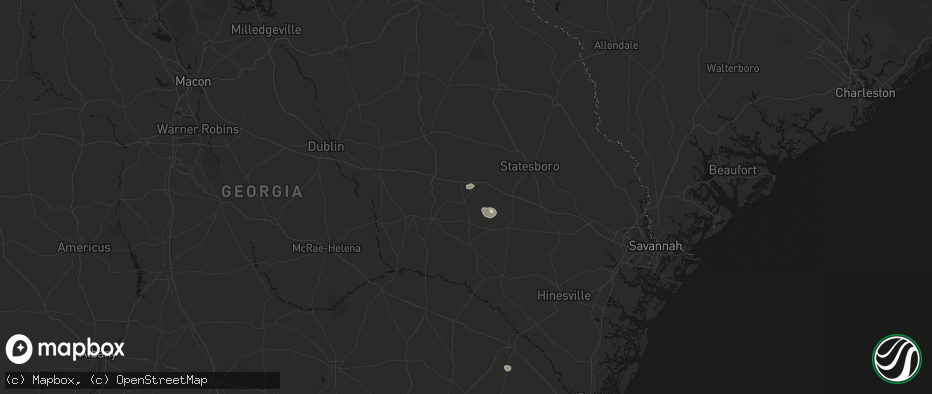 Hail map in Cobbtown, GA on June 14, 2026