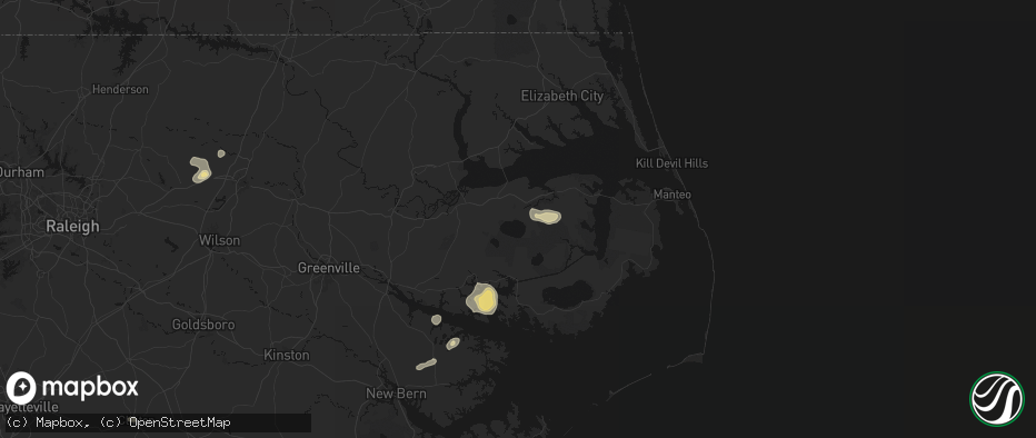 Hail map in Creswell, NC on June 14, 2026