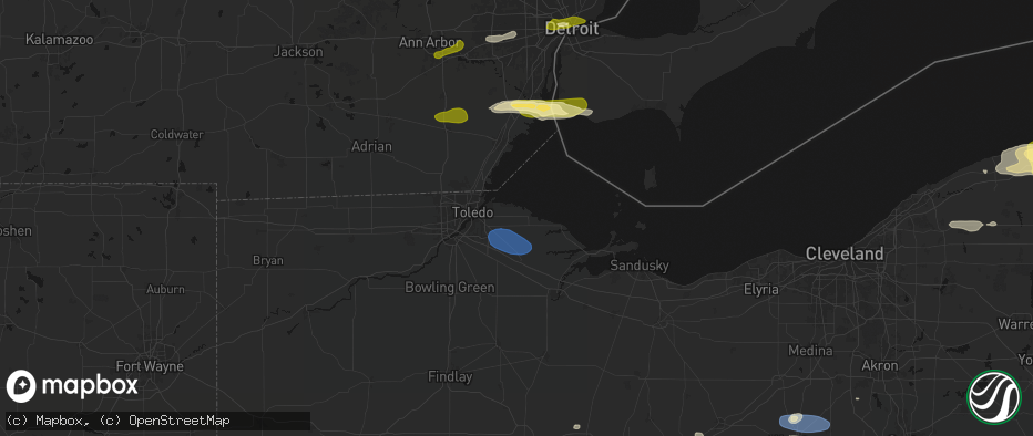 Hail map in Curtice, OH on June 14, 2026