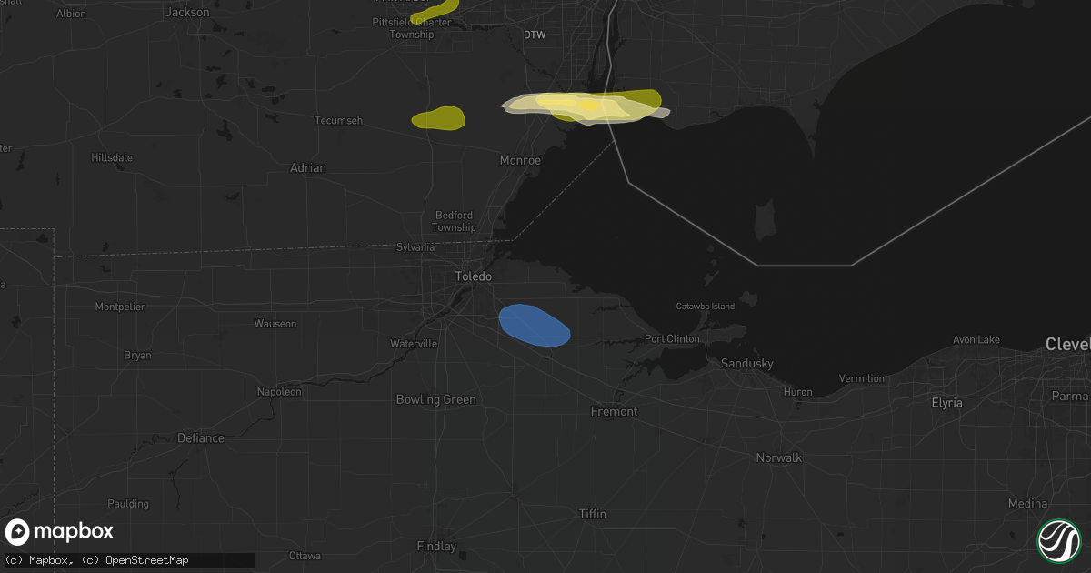 Hail map in Curtice, OH on June 14, 2026