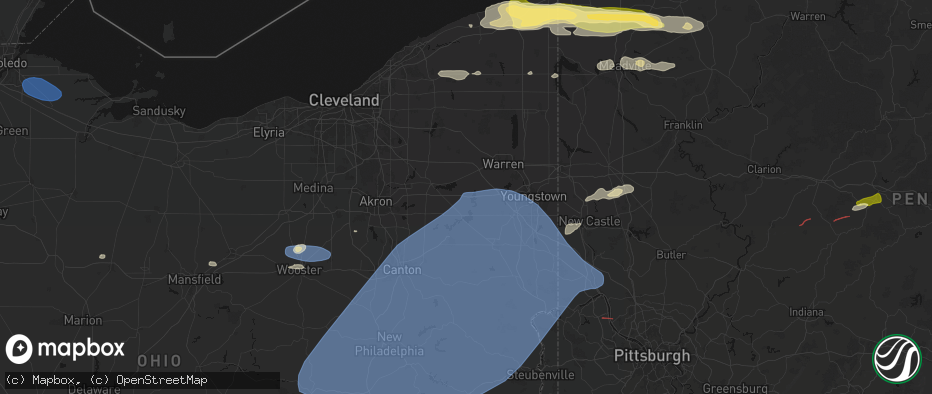 Hail map in Diamond, OH on June 14, 2026